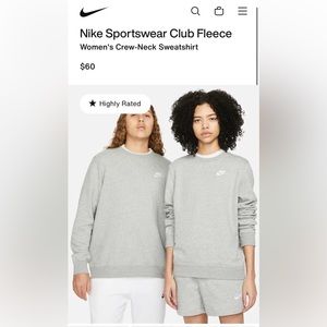 Nike Crewneck | Heather Gray | Size Small